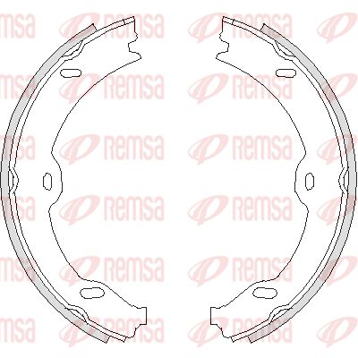 Комплект гальмівних колодок, стоянкове гальмо, Remsa 4708.00