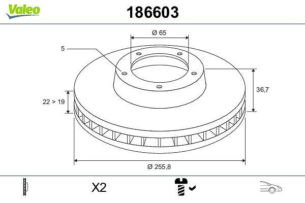 Disc frana 186603 VALEO