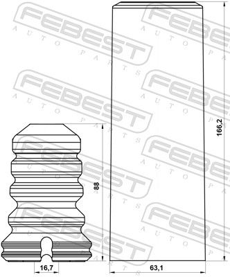 FEBEST BMSHB-E90R-KIT Dust Cover Kit, shock absorber