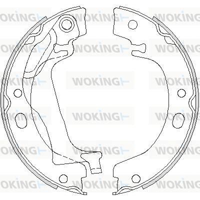 Комплект гальмівних колодок, стоянкове гальмо, Woking Z4753.00