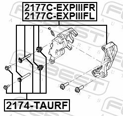 Комплект кронштейнів гальмівного супорта, Febest 2177CEXPIIIFR