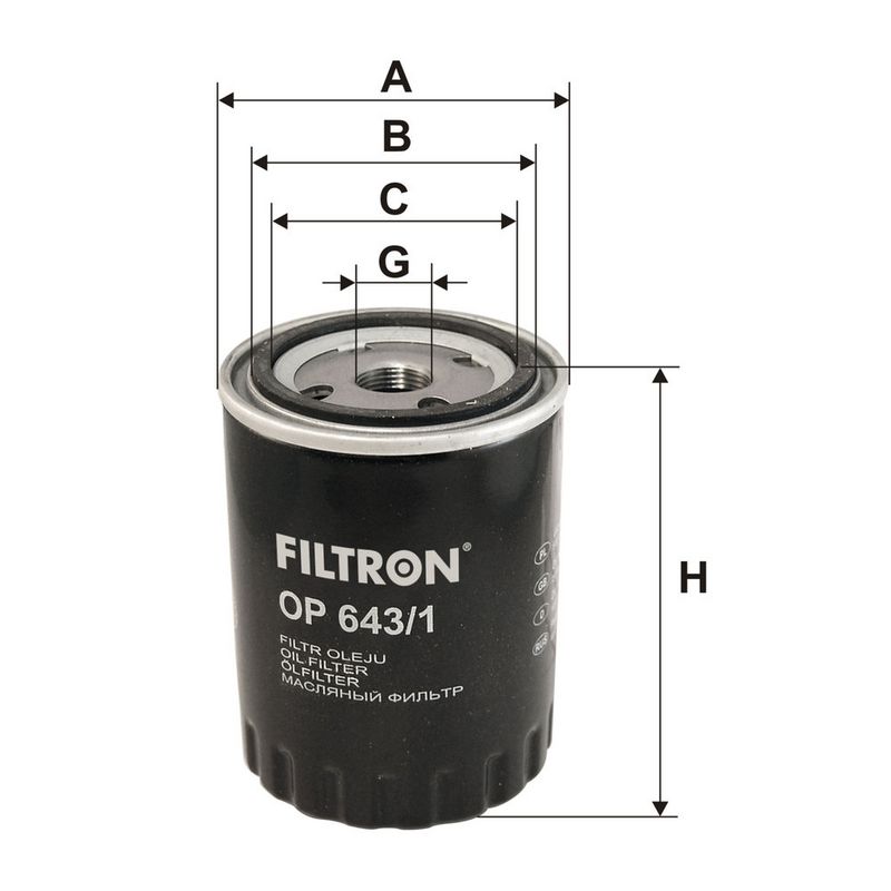 Õlifilter, FILTRON OP 643, 1