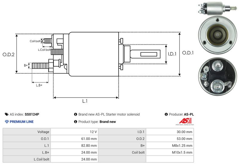 AS-PL SS0124P Solenoid Switch, starter