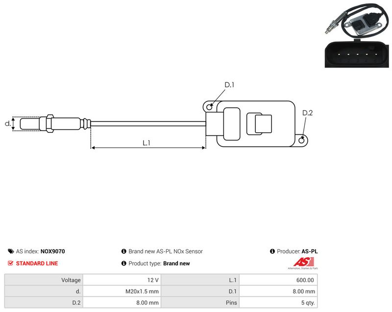 NOx-sensor, karbamiidipritse, AS-PL NOX9070