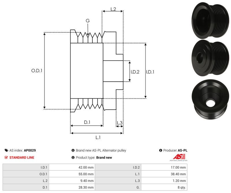 Rihmaratas, generaator, AS-PL AP0029