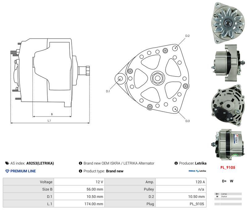 AS-PL A9253(LETRIKA) Alternator