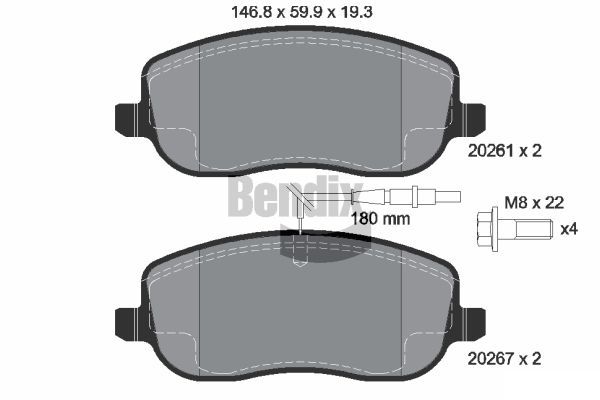 BENDIX Braking fékbetétkészlet, tárcsafék BPD1128