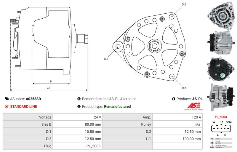 AS-PL A0258SR Generatorius