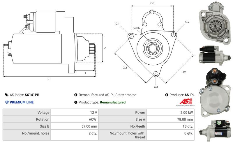 AS-PL S6141PR Starteris