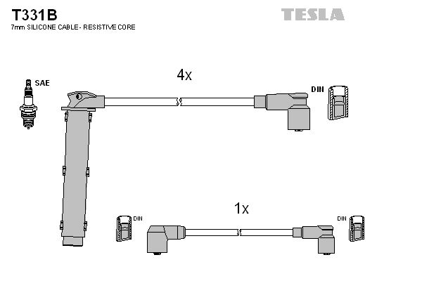 TESLA gyújtókábelkészlet T331B