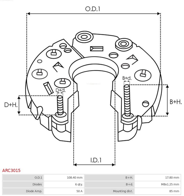 AS-PL ARC3015 Rectifier, alternator