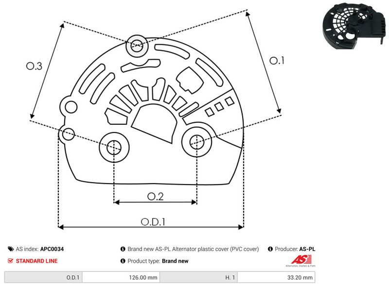 AS-PL APC0034 Protective Cap, alternator