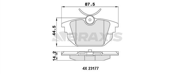 Комплект гальмівних накладок, дискове гальмо, Braxis AA0478