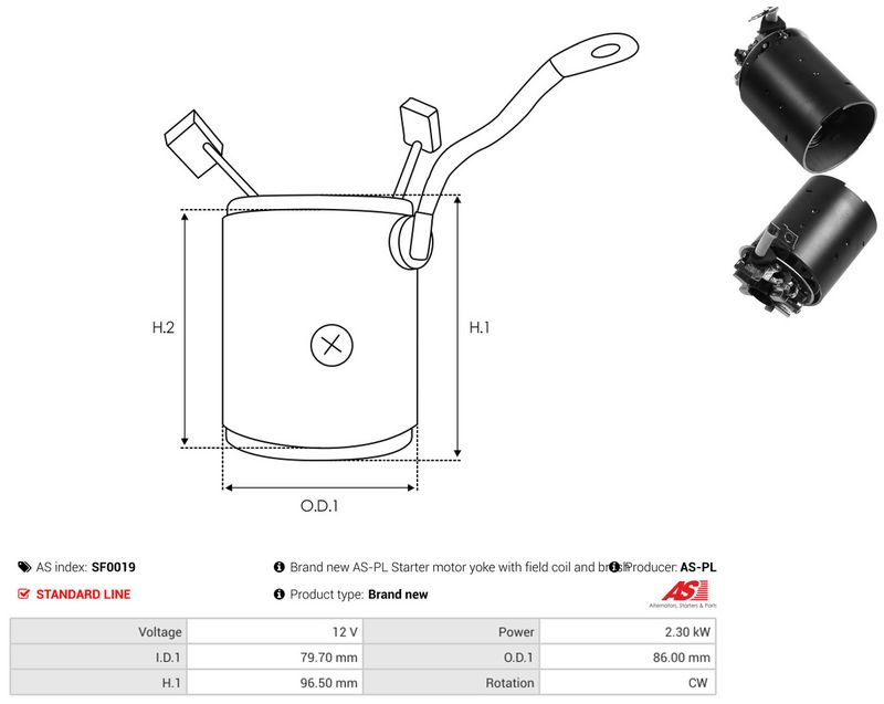 AS-PL SF0019 Holder, carbon brushes