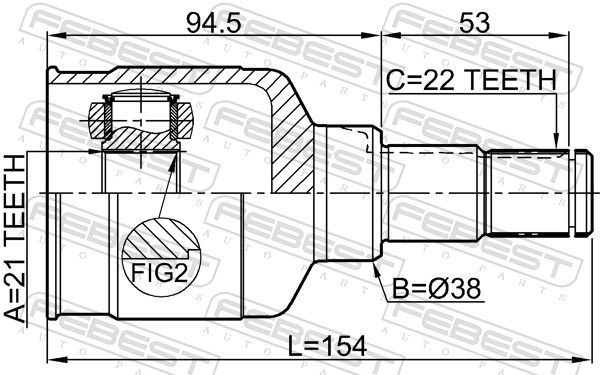 FEBEST 0711-RH416 Joint Kit, drive shaft