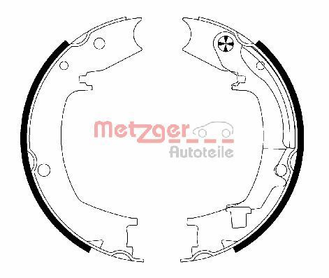 Комплект гальмівних колодок, стоянкове гальмо, Metzger 204