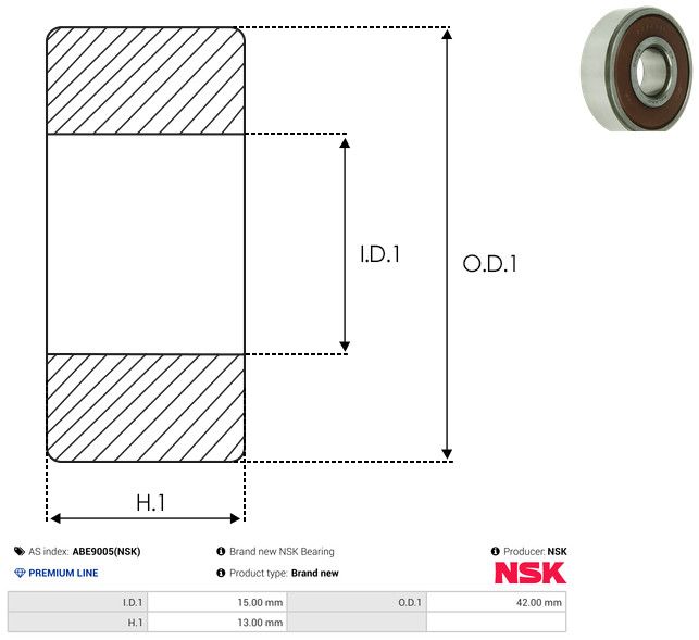 AS-PL ABE9005(NSK) Bearing