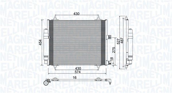 Конденсатор, система кондиціонування повітря, Magneti Marelli 350203886000