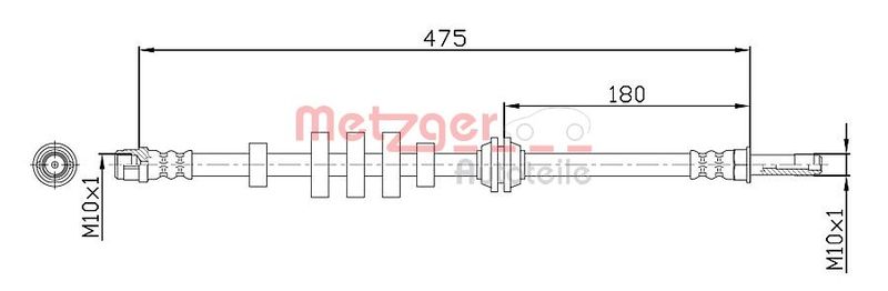 METZGER fékcső 4110447