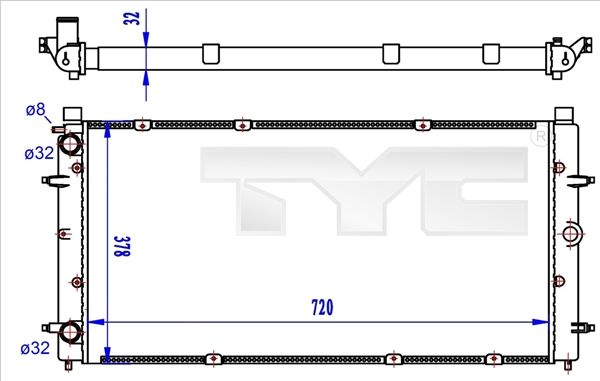 Радіатор, система охолодження двигуна, Tyc 737-0059-R