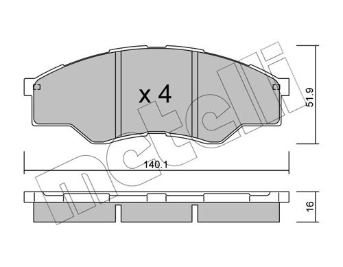 Metelli Brake Pad Set, disc brake 22-0797-0