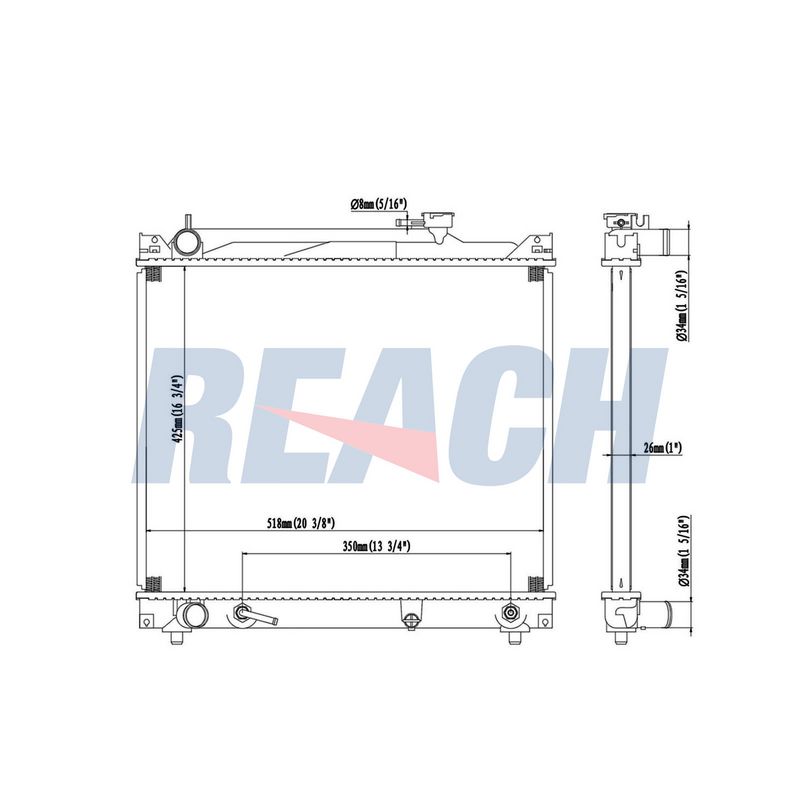 REACH 1.41.2087.126 Radiator, engine cooling
