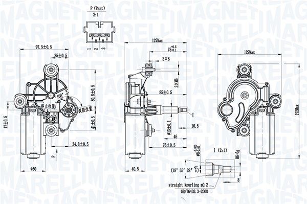 MAGNETI MARELLI 064342011010 Wiper Motor