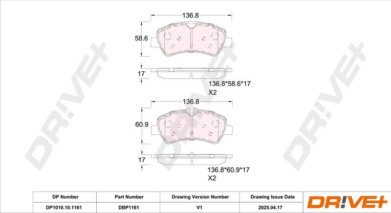 Set placute frana,frana disc DP1010.10.1161 Dr!ve+