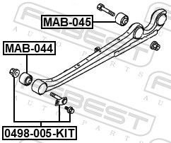 Опора, важіль підвіски, Febest MAB-044