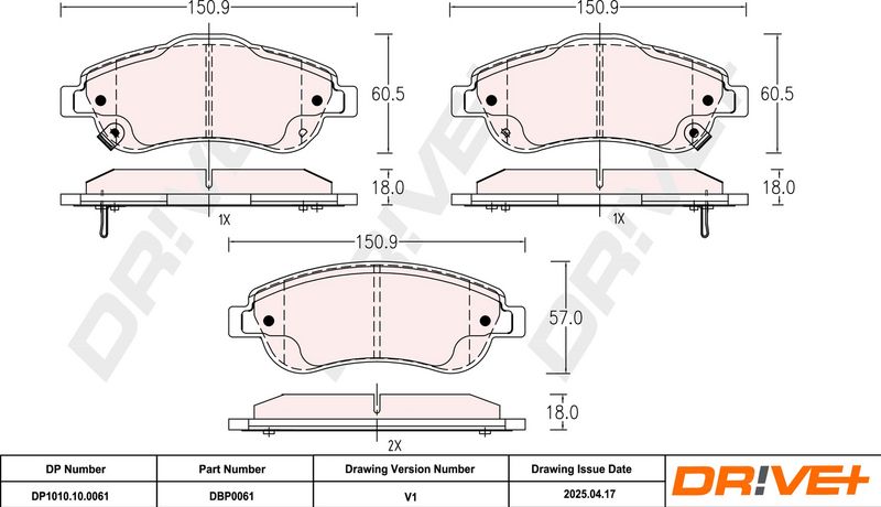 Set placute frana,frana disc DP1010.10.0061 Dr!ve+