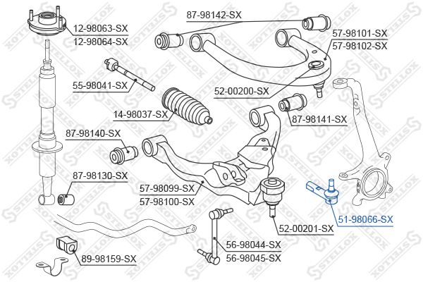 STELLOX 51-98066-SX Tie Rod End