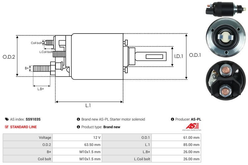 Magnetlülitus, starter, AS-PL SS9103S