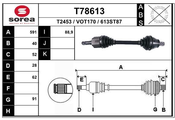 EAI hajtótengely T78613