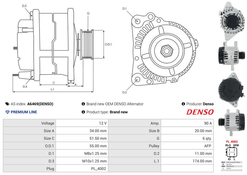 AS-PL A6469(DENSO) Alternator