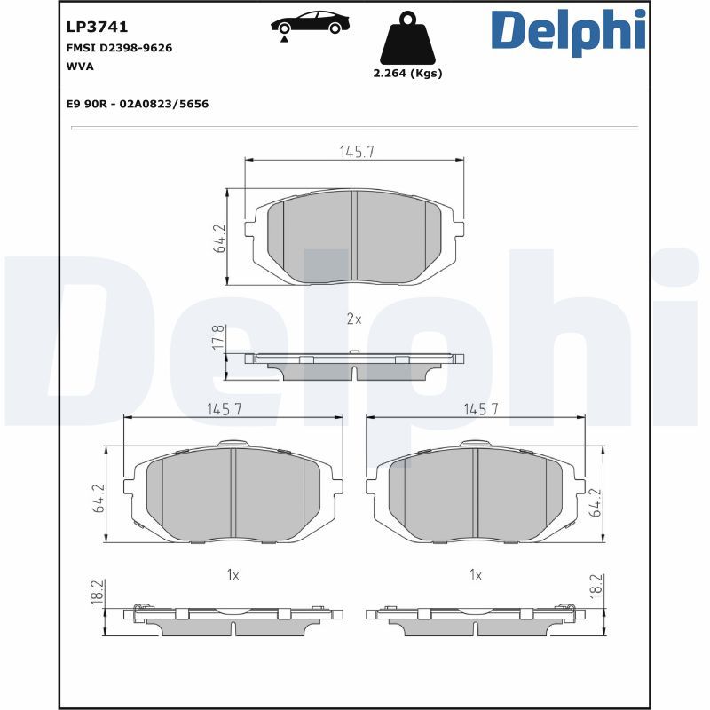 Колодки тормозные (передние) DELPHI