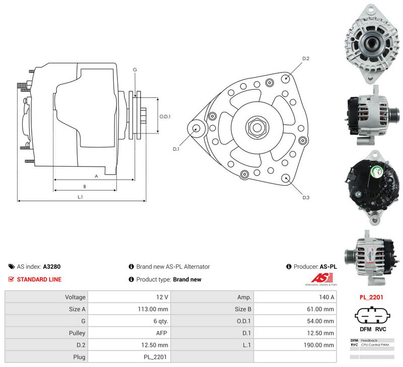 AS-PL A3280 Generatorius