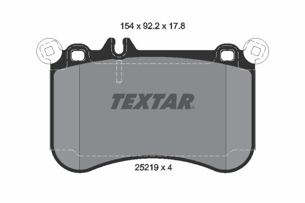 Комплект гальмівних накладок, дискове гальмо, Textar 2521901