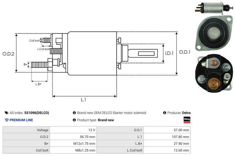 AS-PL SS1096(DELCO) Solenoid Switch, starter