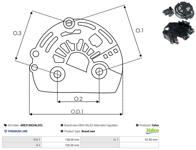 AS-PL ARE3150(VALEO) Alternator Regulator