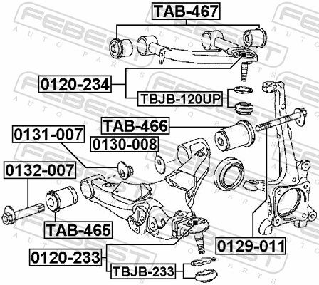 Опора, важіль підвіски, Febest TAB-467