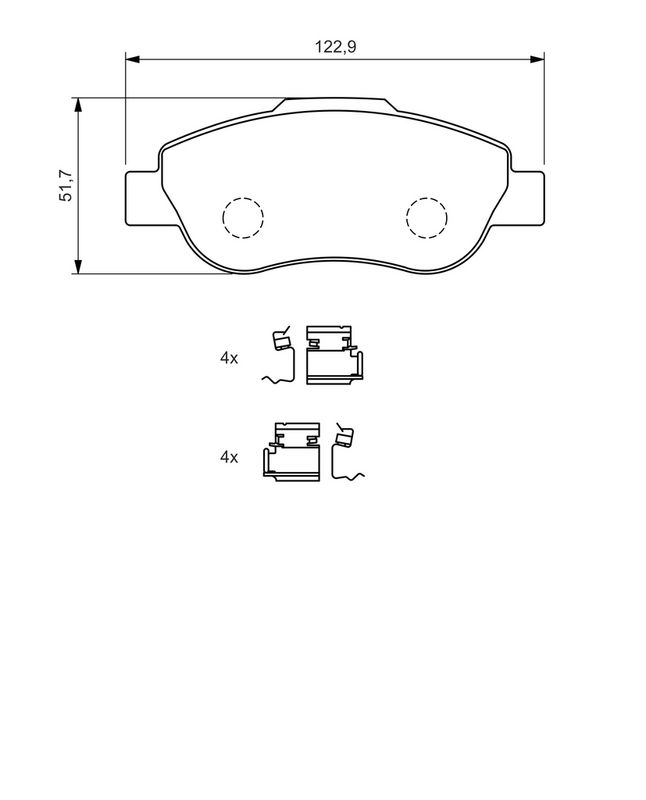 Piduriklotsi komplekt, ketaspidur, BOSCH 0 986 424 786