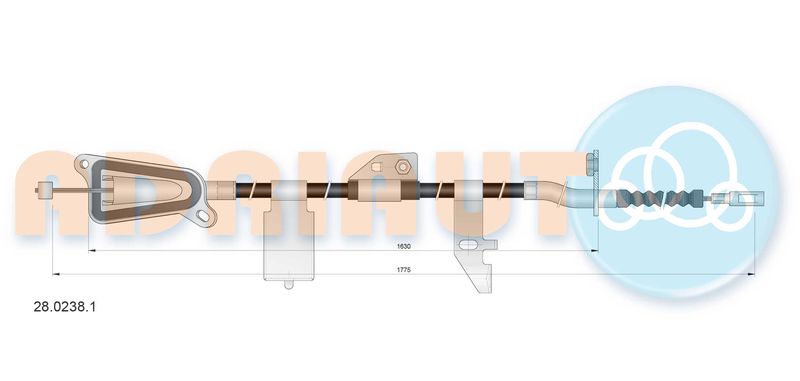 28.0238.1 ADRIAUTO Трос ручного гальма - Фото 1