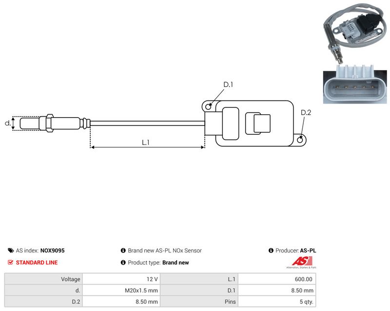 NOx-sensor, karbamiidipritse, AS-PL NOX9095