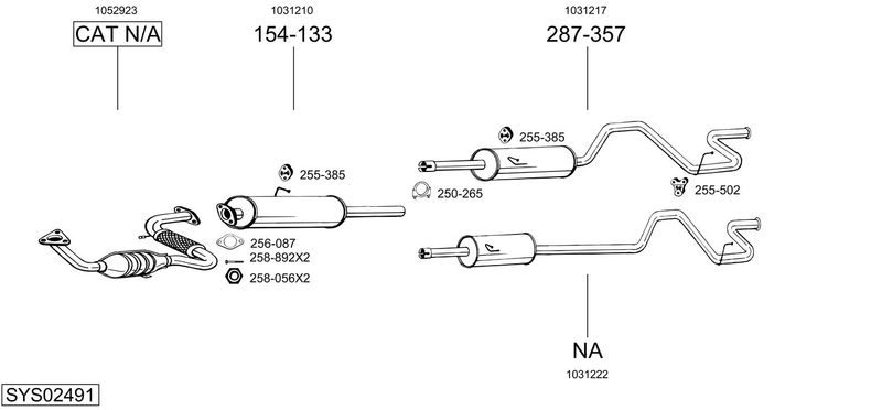 BOSAL kipufogórendszer SYS02491