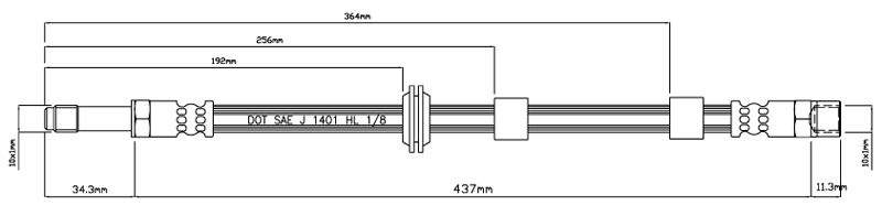 MOTAQUIP fékcső VBH883