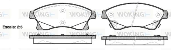 Комплект гальмівних накладок, дискове гальмо, Woking P1531312
