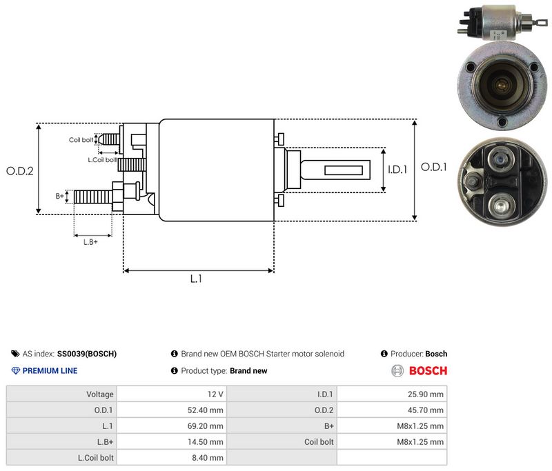 AS-PL SS0039(BOSCH) Solenoid Switch, starter