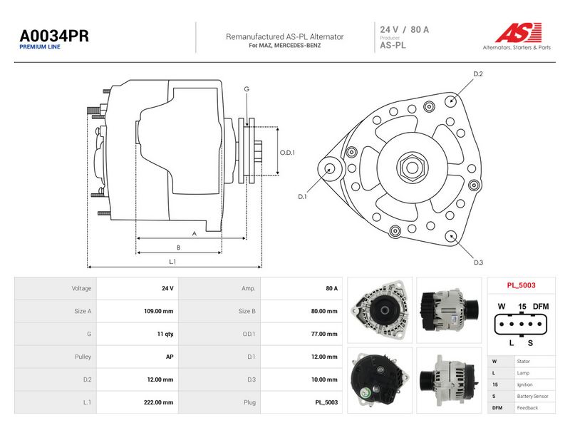 Generaator, AS-PL A0034PR