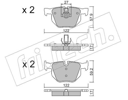 fri.tech. 660.0 Brake Pad Set, disc brake