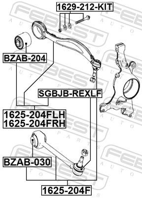 Опора, важіль підвіски, Febest BZAB-030